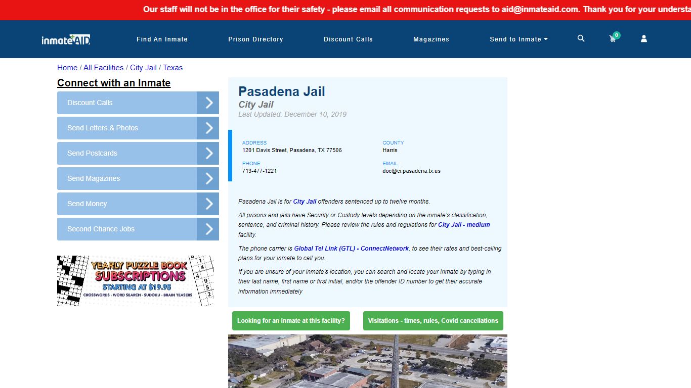 Pasadena Jail | Inmate Locator